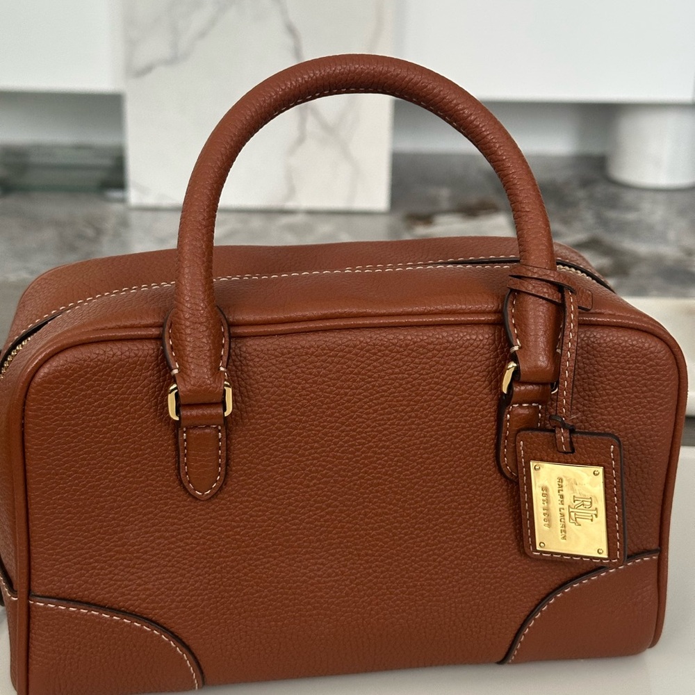 Ralph Lauren Tan Leather Satchel